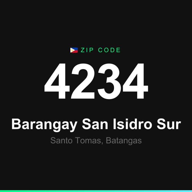 Shareable ZIP code 4234 card for Barangay San Isidro Sur