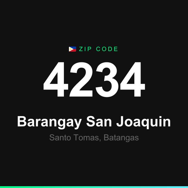 Shareable ZIP code 4234 card for Barangay San Joaquin