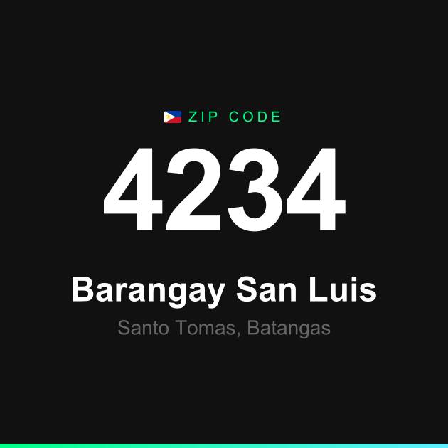 Shareable ZIP code 4234 card for Barangay San Luis