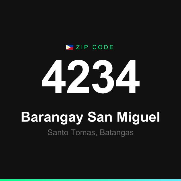 Shareable ZIP code 4234 card for Barangay San Miguel