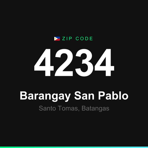 Shareable ZIP code 4234 card for Barangay San Pablo