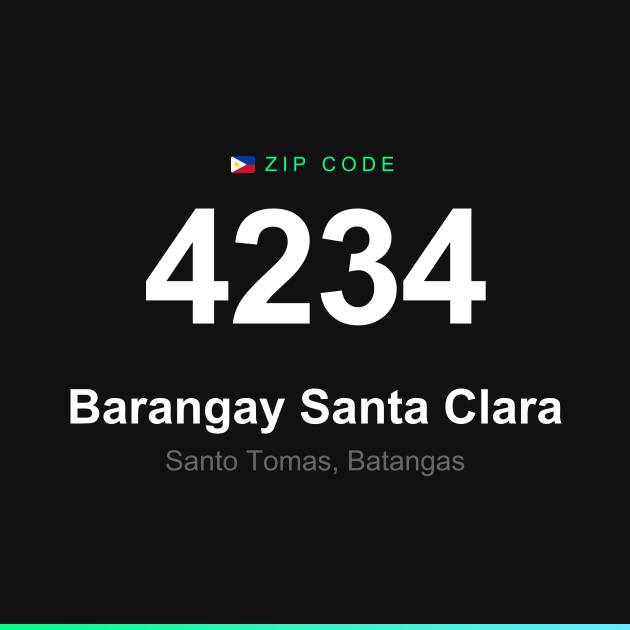 Shareable ZIP code 4234 card for Barangay Santa Clara