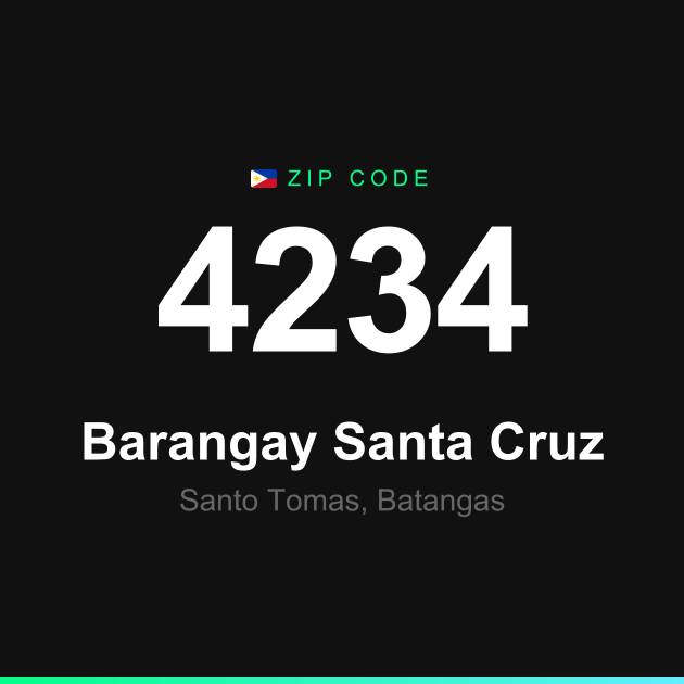 Shareable ZIP code 4234 card for Barangay Santa Cruz