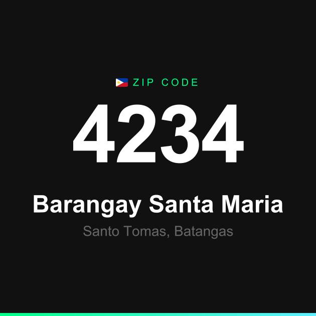 Shareable ZIP code 4234 card for Barangay Santa Maria