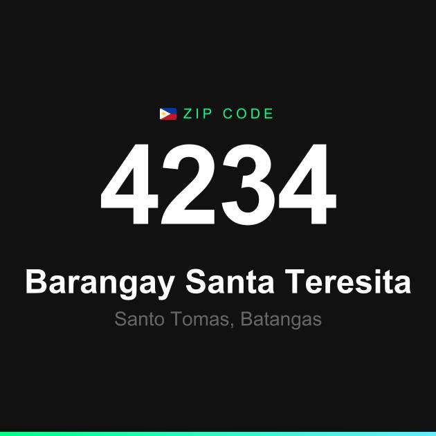 Shareable ZIP code 4234 card for Barangay Santa Teresita