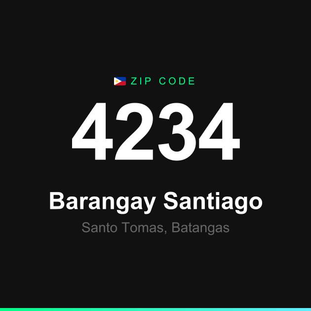 Shareable ZIP code 4234 card for Barangay Santiago