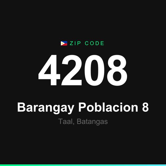 Shareable ZIP code 4208 card for Barangay Poblacion 8