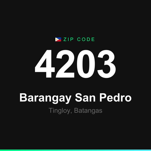 Shareable ZIP code 4203 card for Barangay San Pedro