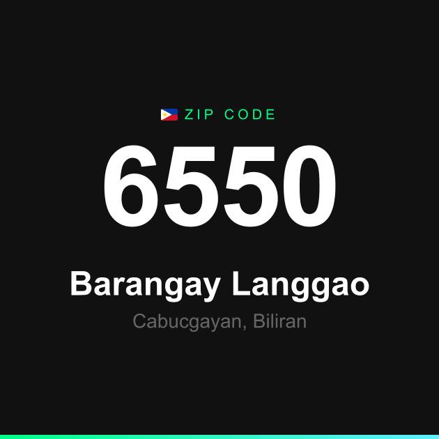 Shareable ZIP code 6550 card for Barangay Langgao