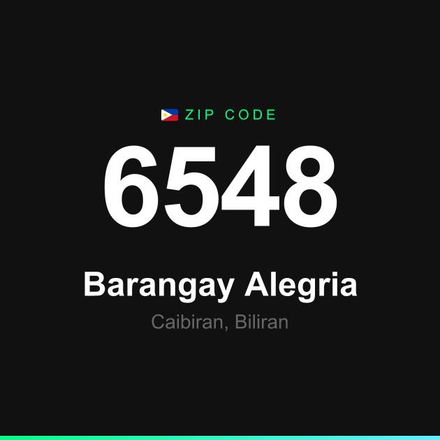 Shareable ZIP code 6548 card for Barangay Alegria