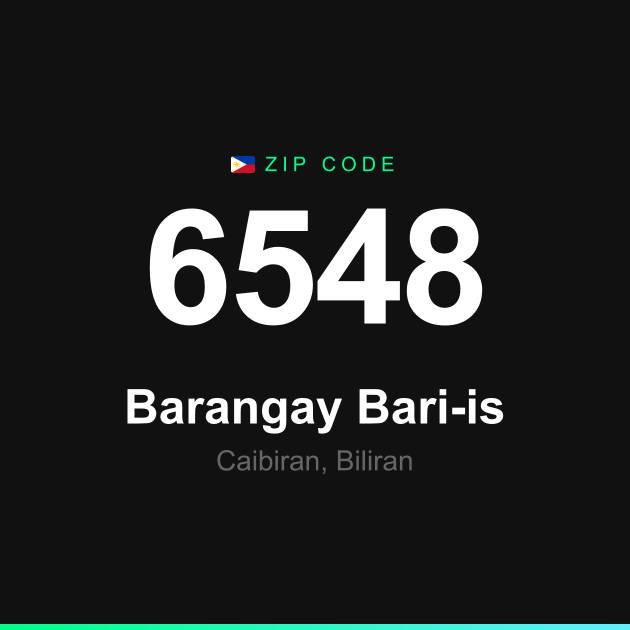 Shareable ZIP code 6548 card for Barangay Bari-is