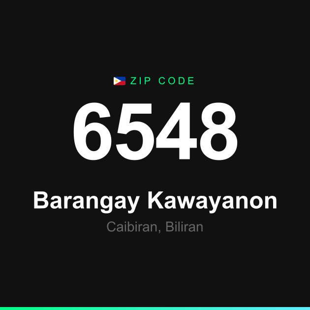 Shareable ZIP code 6548 card for Barangay Kawayanon