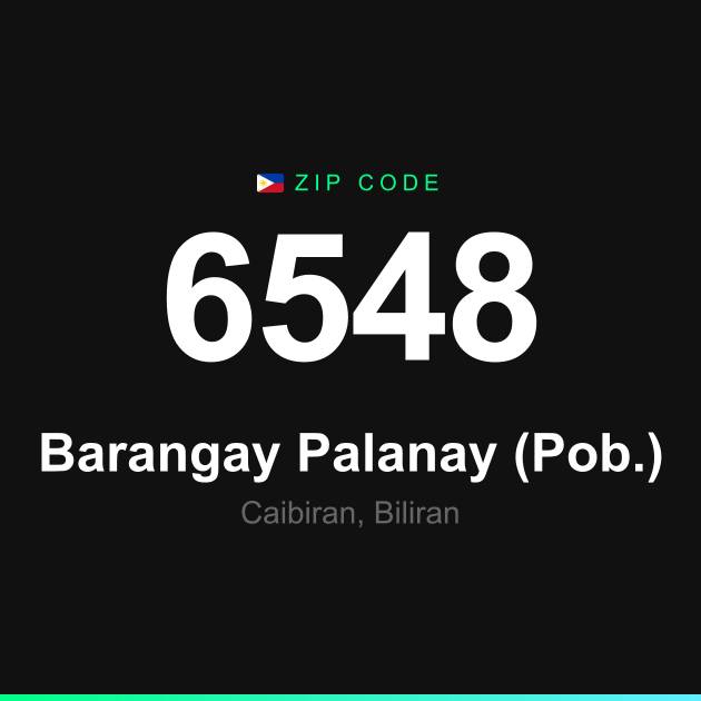 Shareable ZIP code 6548 card for Barangay Palanay (Pob.)