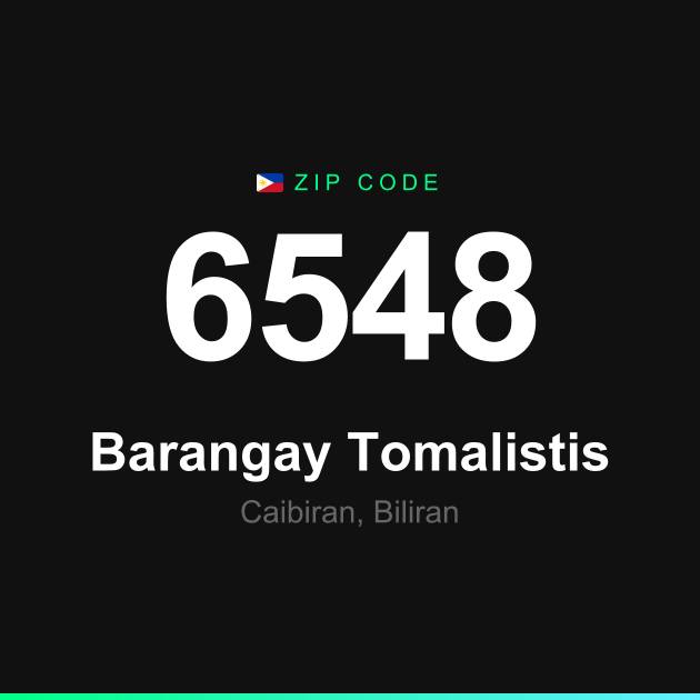 Shareable ZIP code 6548 card for Barangay Tomalistis