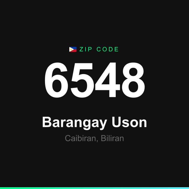 Shareable ZIP code 6548 card for Barangay Uson