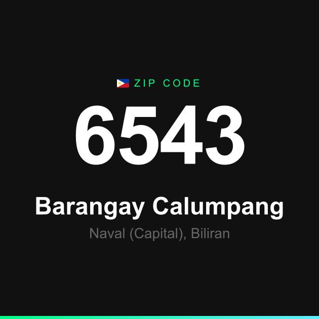 Shareable ZIP code 6543 card for Barangay Calumpang