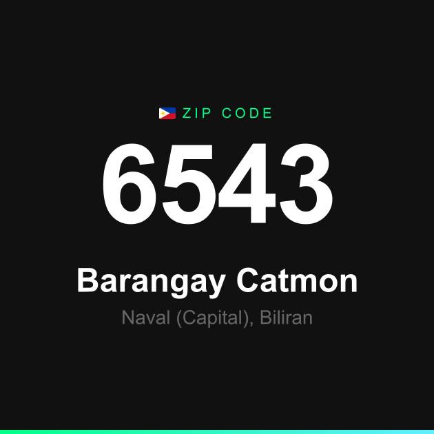 Shareable ZIP code 6543 card for Barangay Catmon