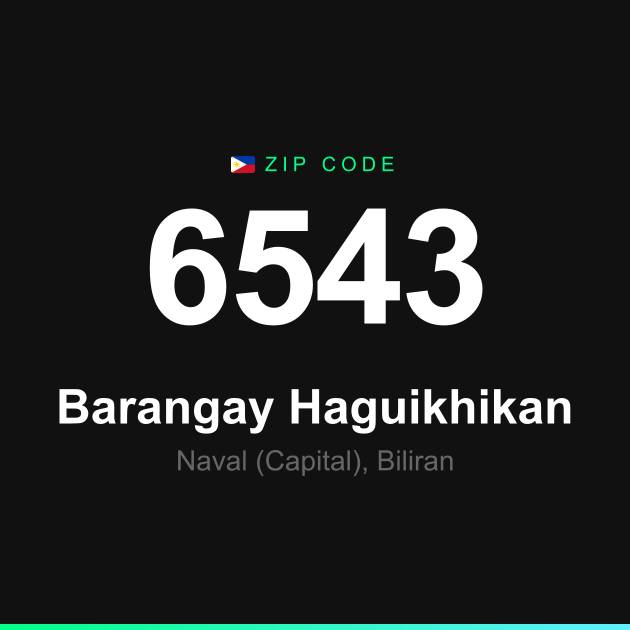 Shareable ZIP code 6543 card for Barangay Haguikhikan