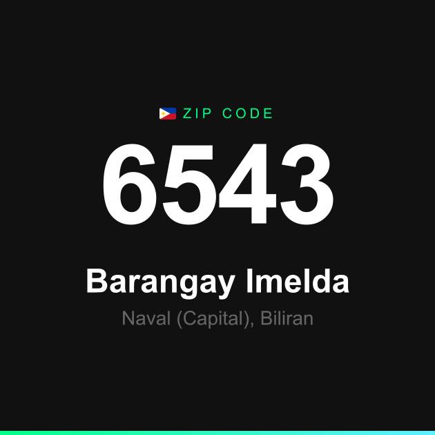 Shareable ZIP code 6543 card for Barangay Imelda