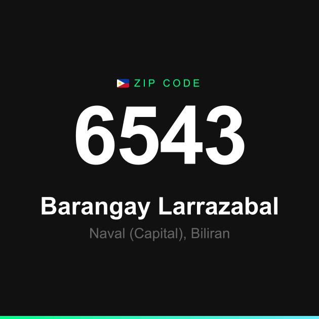 Shareable ZIP code 6543 card for Barangay Larrazabal