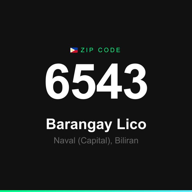 Shareable ZIP code 6543 card for Barangay Lico