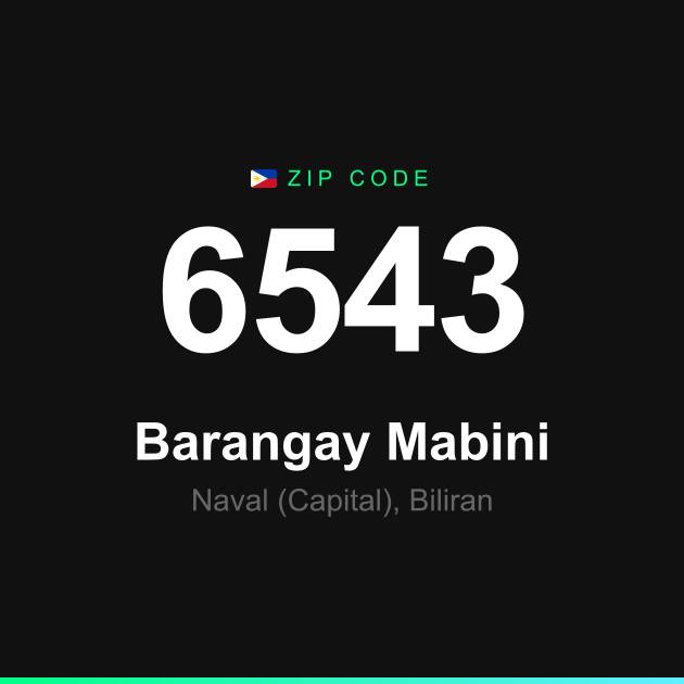 Shareable ZIP code 6543 card for Barangay Mabini