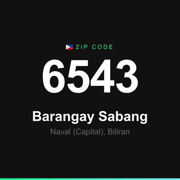 Shareable ZIP code 6543 card for Barangay Sabang