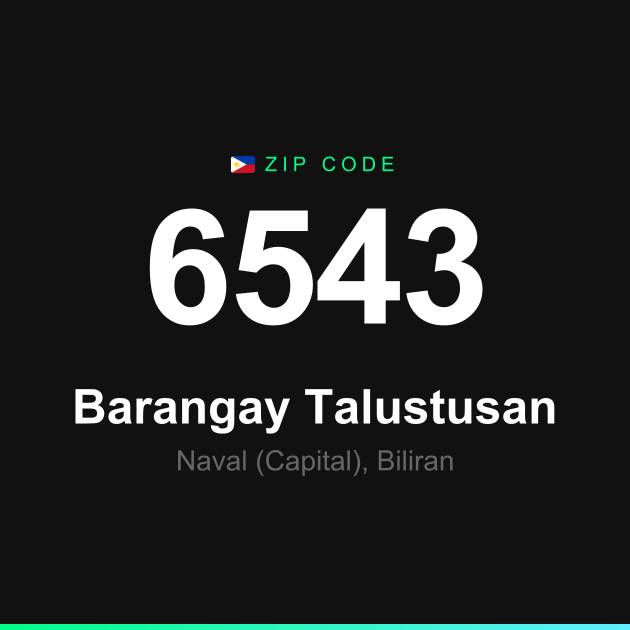 Shareable ZIP code 6543 card for Barangay Talustusan