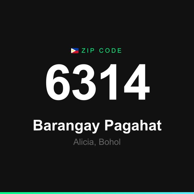 Shareable ZIP code 6314 card for Barangay Pagahat