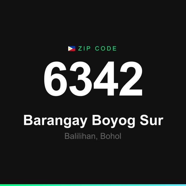 Shareable ZIP code 6342 card for Barangay Boyog Sur