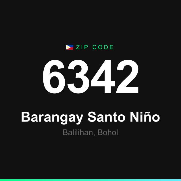 Shareable ZIP code 6342 card for Barangay Santo Niño