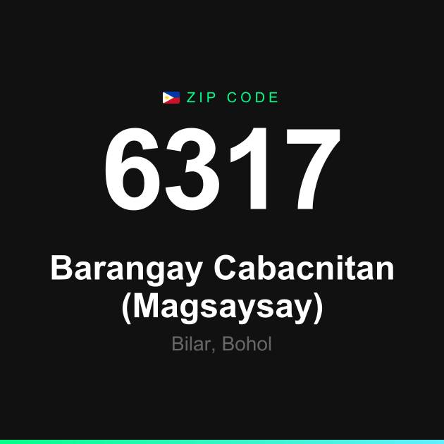 Shareable ZIP code 6317 card for Barangay Cabacnitan (Magsaysay)