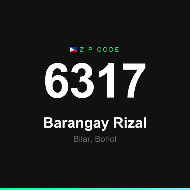 Shareable ZIP code 6317 card for Barangay Rizal