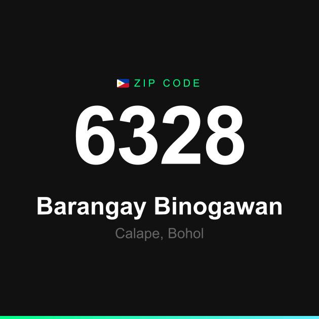 Shareable ZIP code 6328 card for Barangay Binogawan