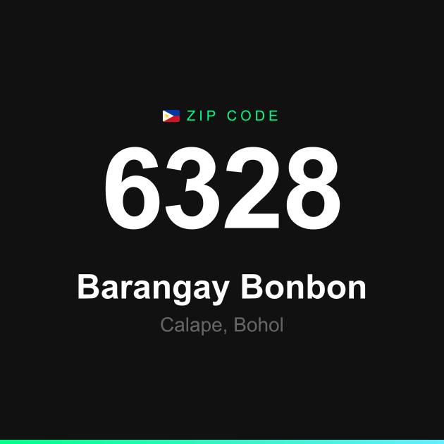 Shareable ZIP code 6328 card for Barangay Bonbon