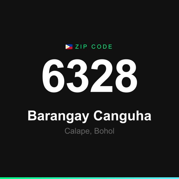 Shareable ZIP code 6328 card for Barangay Canguha