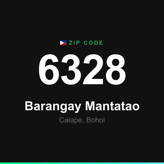 Shareable ZIP code 6328 card for Barangay Mantatao