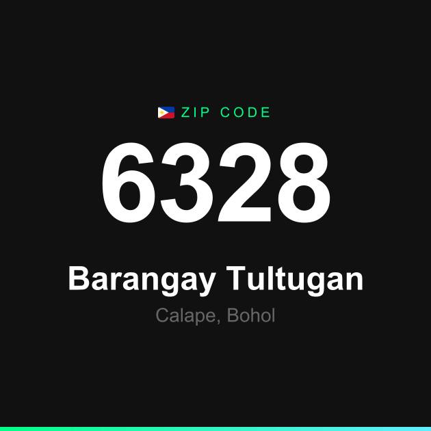 Shareable ZIP code 6328 card for Barangay Tultugan