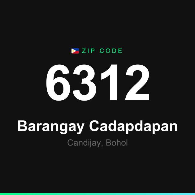 Shareable ZIP code 6312 card for Barangay Cadapdapan