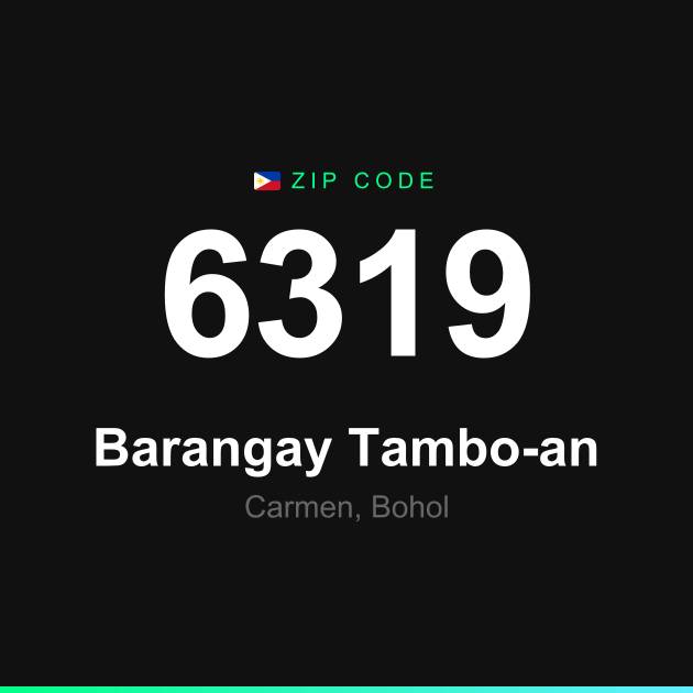 Shareable ZIP code 6319 card for Barangay Tambo-an
