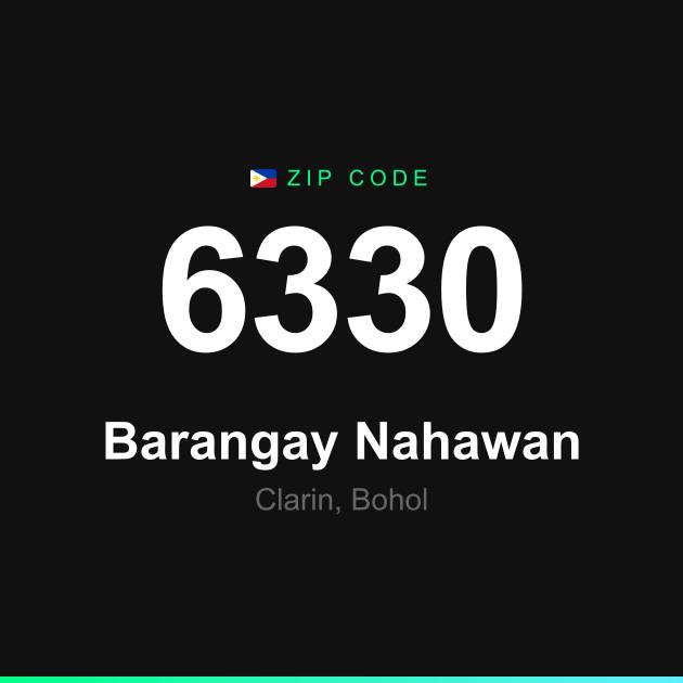 Shareable ZIP code 6330 card for Barangay Nahawan