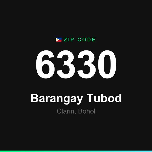 Shareable ZIP code 6330 card for Barangay Tubod