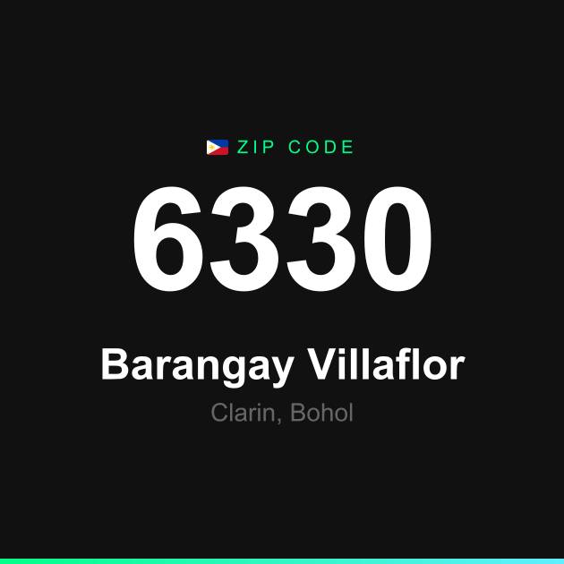Shareable ZIP code 6330 card for Barangay Villaflor