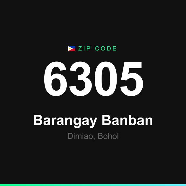 Shareable ZIP code 6305 card for Barangay Banban
