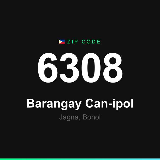 Shareable ZIP code 6308 card for Barangay Can-ipol
