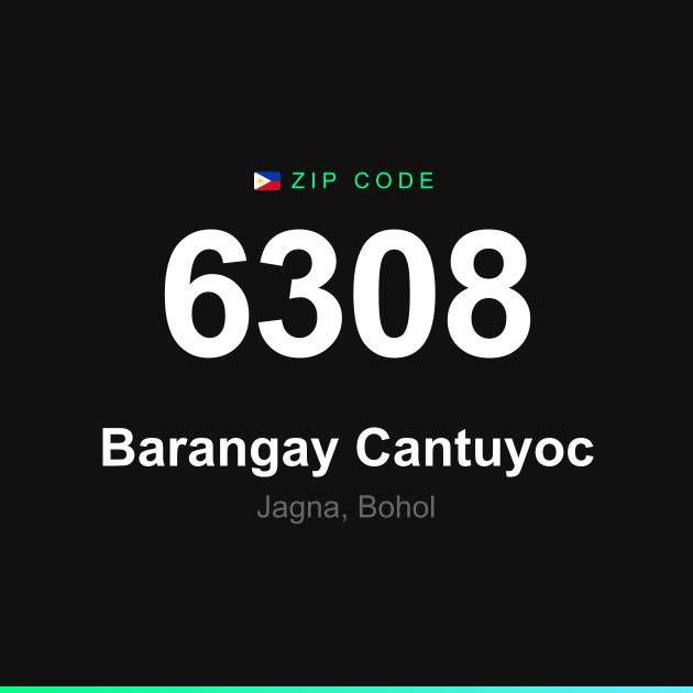 Shareable ZIP code 6308 card for Barangay Cantuyoc