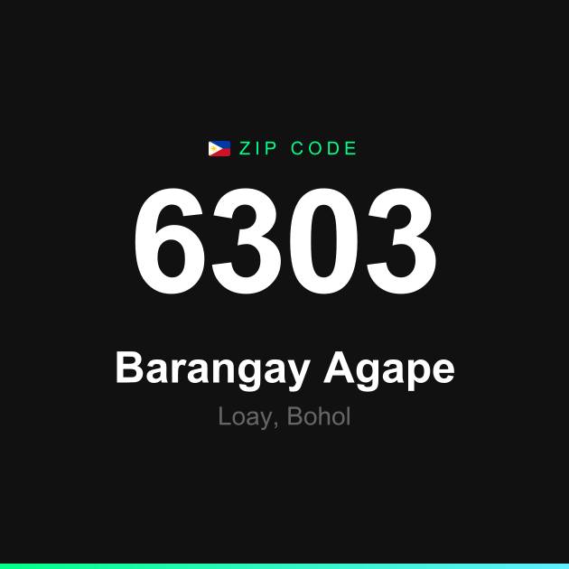 Shareable ZIP code 6303 card for Barangay Agape