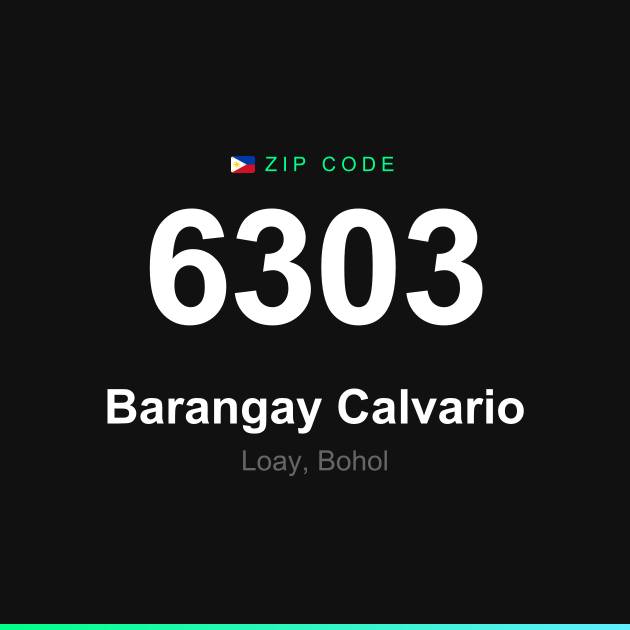 Shareable ZIP code 6303 card for Barangay Calvario