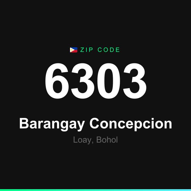 Shareable ZIP code 6303 card for Barangay Concepcion