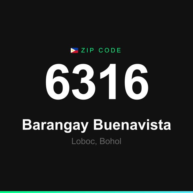 Shareable ZIP code 6316 card for Barangay Buenavista